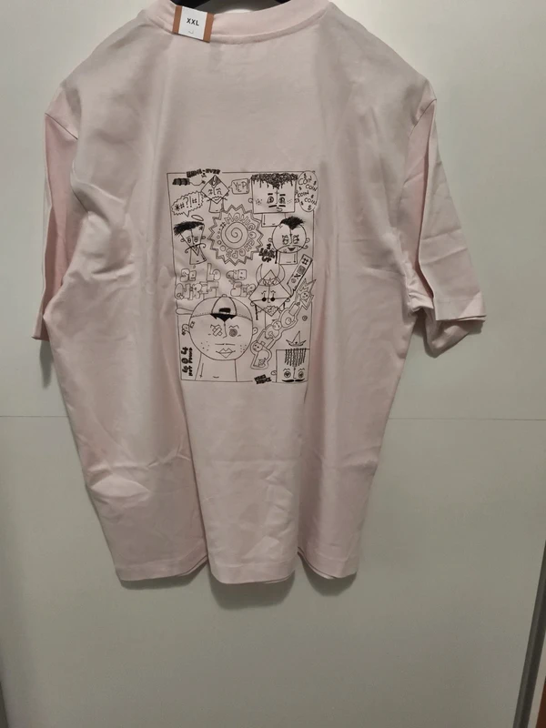 Camiseta oversize rosa pastel XXL frontal